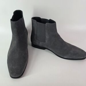 Express Men's Chelsea Ankle Pull Up Chukka Boots Grey Suede Leather Size 11